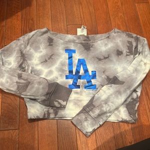 Cute LA dodgers cute crop long sleeve shirt.